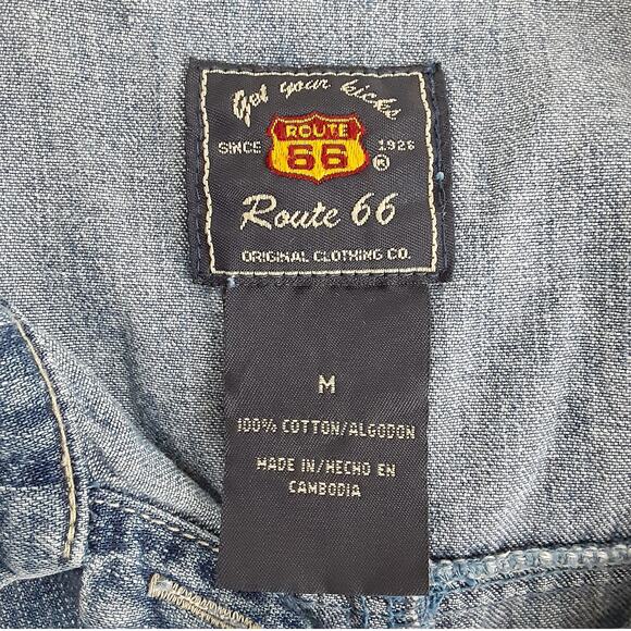 Vintage Y2K Denim Shirt Dress Sleeveless Med Blue Wash Jean Mini Dress Womens M - Picture 5 of 9